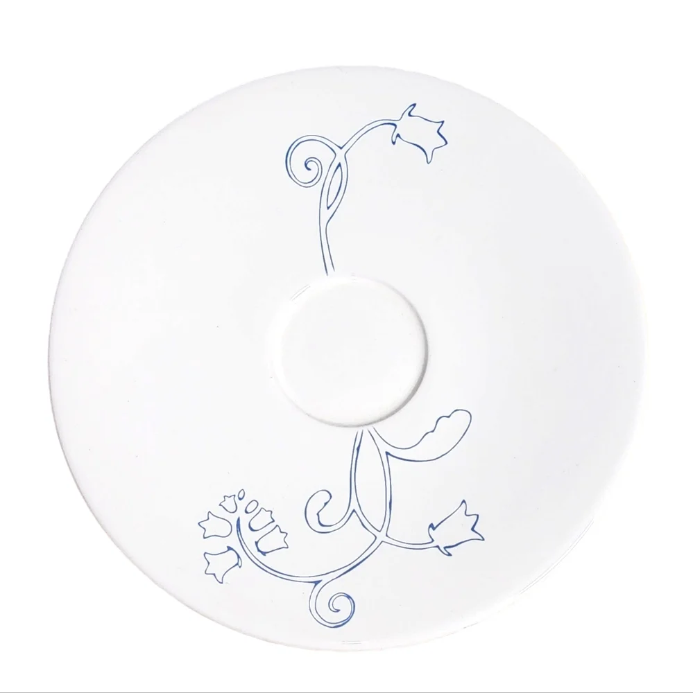 Ikea Of Sweden #10866 Ivory and Blue Floral Vine‎ Motif 3 Piece Dish Set